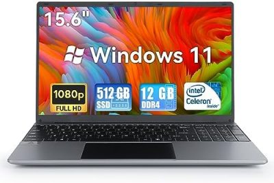 URAO 15.6'' Laptop 12GB DDR4 512GB SSD, Quad-Core Intel Celeron