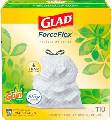 Glad Trash Bags, ForceFlex Protection Series Tall Garbage Bags, 13