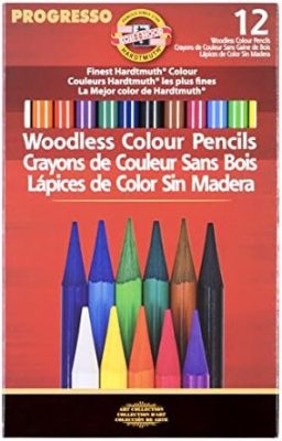 Koh-I-Noor Progresso Woodless Colored 12-Pencil Set, Assorted Colored Pencils (FA8756.12)
