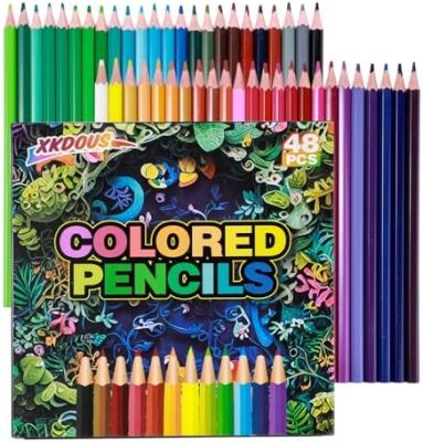 XKDOUS 48 Colored Pencils, Easy Sharpening Colored Pencil Set for