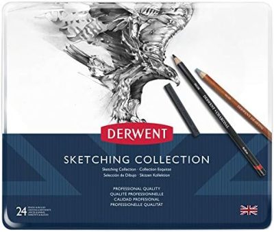 Derwent Sketching Collection, Metal Tin, 24 Count (34306)