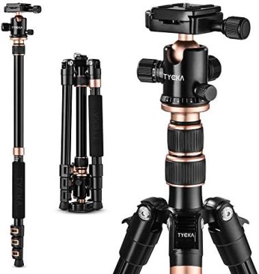 56” Camera Tripod, Lightweight Aluminum Travel Tripod Professional Compact Tripod
