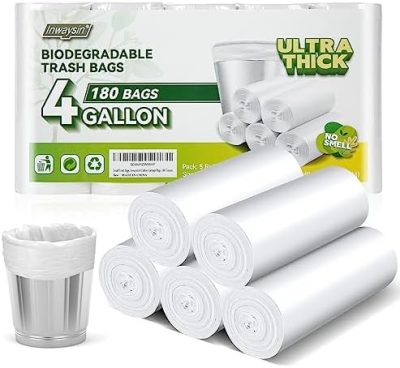 Inwaysin Small Trash Bags Biodegradable, Ultra Thick & Strong 4
