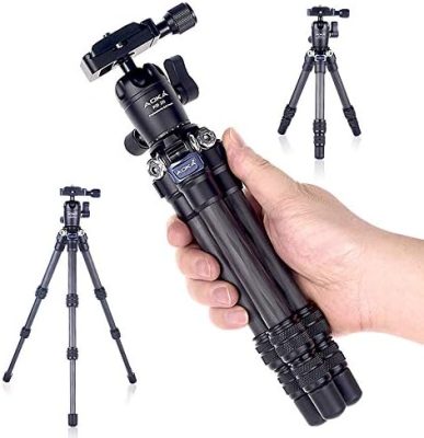AOKA 15.7in/0.97lb Lightweight Compact Carbon Fiber Tripod with 360° Ballhead