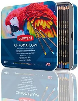 Derwent Chromaflow Colored Pencils Tin, Set of 48, Great for