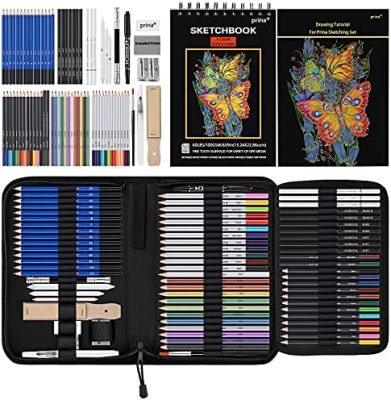 Prina 76 Pack Drawing Set Sketching Kit, Pro Art Supplies