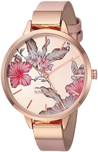 Nine West Women’s Floral Dial Strap Watch
