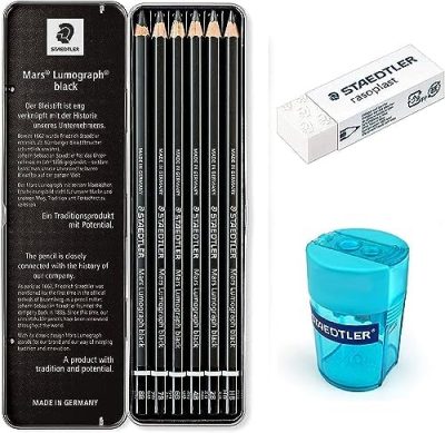 Staedtler Mars Lumograph Black Artist Wooden Lead Pencil - Box