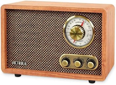 Victrola Retro Wood Bluetooth Radio with Built-in Speaker,Elegant & Vintage