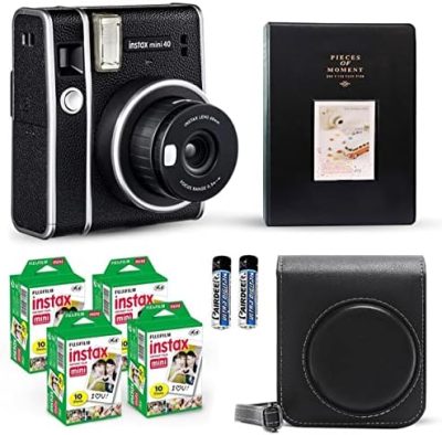 Fujifilm Instax Mini 40 Instant Camera Vintage Black. + Value