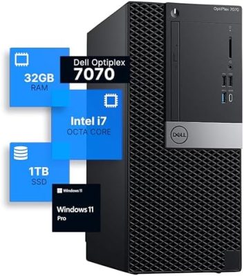 Dell Optiplex 7070 Tower Desktop Computer | Intel i7-9700 (3.4)