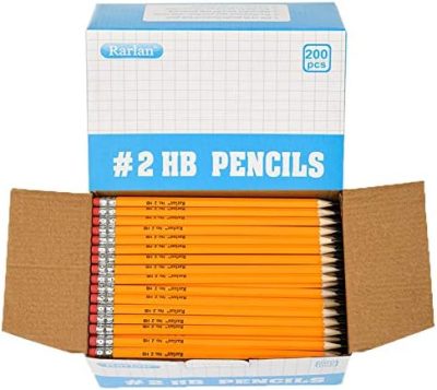 Wood-Cased #2 HB Pencils, Pre-sharpened, 200 Count Bulk Pack