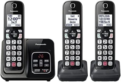 Panasonic Cordless Phone with Answering Machine, Advanced Call Block, Bilingual