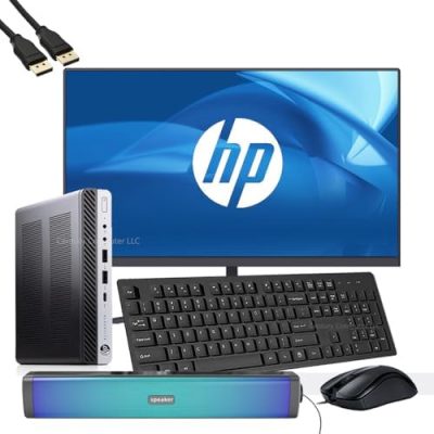 HP EliteDesk 800 G3 Mini Business Desktop Computer with 21.5"