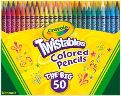 Crayola Twistables Colored Pencil Set (50ct), No Sharpen Colored Pencils