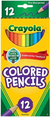 Crayola Colored Pencils, Assorted Colors, Pre-sharpened, Adult Coloring, 12 Count,