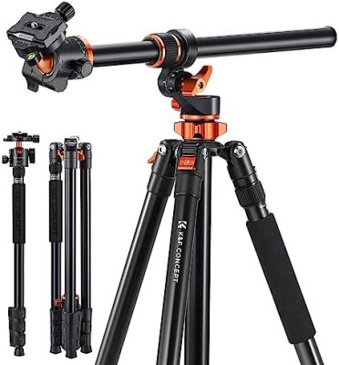 K&F Concept 90 inch/230cm Ultra High Camera Tripod,Horizontal Overhead Shooting