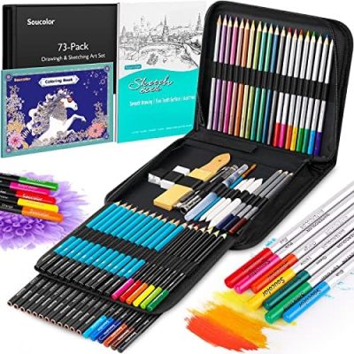 Soucolor 73 Art Supplies for Adults Kids, Art Kit Drawing