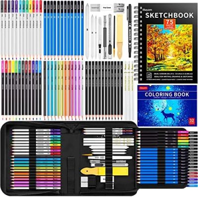 iBayam 78-Pack Drawing Set Sketching Kit, Pro Art Supplies with